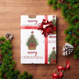 Elegant Christmas Tree – Red Ribbon Presentpapper