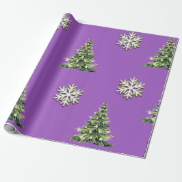 Elegant Christmas Tree & Snowflake Wrapping Paper Presentpapper