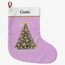 Elegant Christmas Tree Stocking – Classic Design Stor Julstrumpa