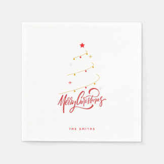 Elegant Christmas Tree Typography Script Paper Pappersservett