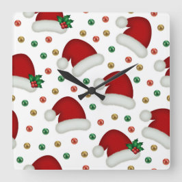 Elegant Christmas Wall Clock – Festive Winter Time Fyrkantig Klocka