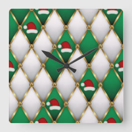 Elegant Christmas Wall Clock – Festive Winter Time Fyrkantig Klocka