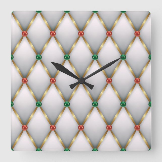 Elegant Christmas Wall Clock – Festive Winter Time Fyrkantig Klocka (Framsida)