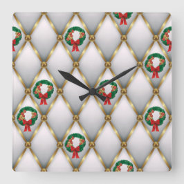 Elegant Christmas Wall Clock – Festive Winter Time Fyrkantig Klocka