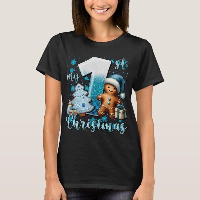 Elegant Christmas Watercolor Snow Toddler T Shirt  (Framsida)