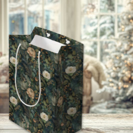 Elegant Christmas Winter Green and Cream Floral