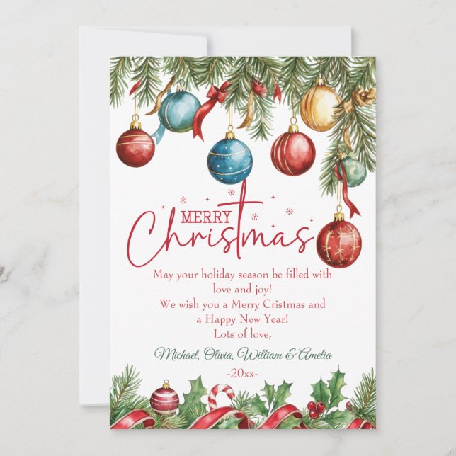 Elegant Christmas Winter Tree Julkort (Framsida)