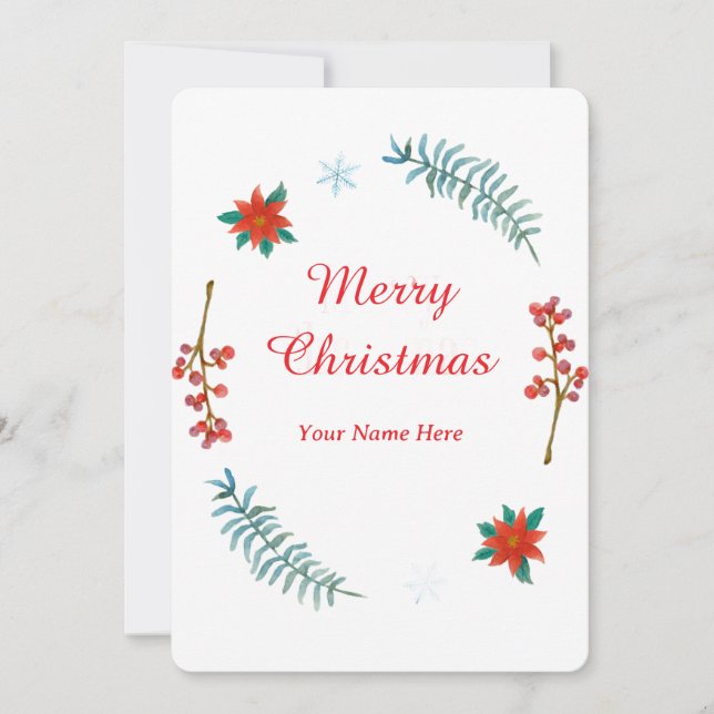 Elegant Christmas Wreath Invitation Inbjudningar (Framsida)