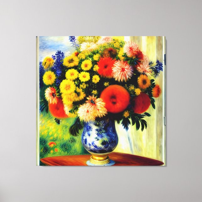 Elegant Chrysanthemum Vas efter Kanvastrycket Föns Canvastryck (Framsida)
