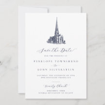 Elegant Church Illustration Formal Bröllop