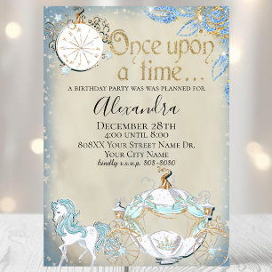Elegant Cinderella Fairy Tale Theme Inbjudningar