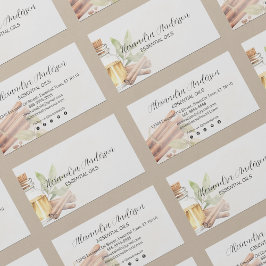 Elegant Cinnamon Essential Oils Blommigt Vattenfär Visitkort