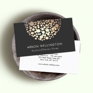 Elegant Circle Guld Sphere Black Modern Visitkort