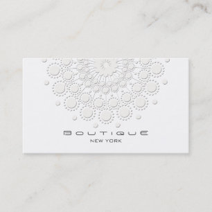 Elegant Circle Motif White on White on White Visitkort