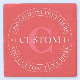 Elegant Circular Text Template Editable Red White Stenunderlägg