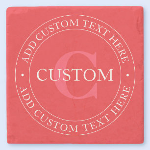 Elegant Circular Text Template Editable Red White Stenunderlägg