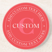 Elegant Circular Text Template Editable Red White