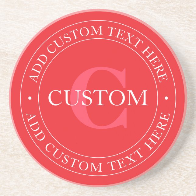 Elegant Circular Text Template Editable Red White Underlägg (Framsidan)
