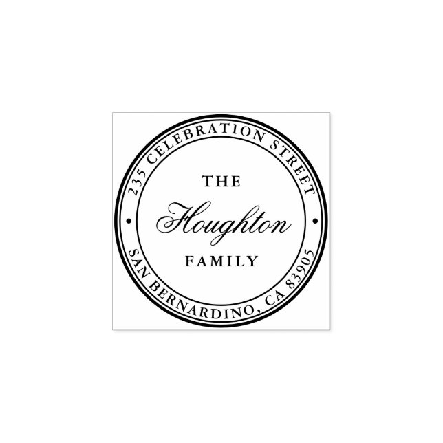 Elegant Cirkulär Returadress Stämpel (Tryck)