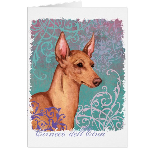 Elegant Cirneco dell'Etna Card Hälsningskort (Framsidan)