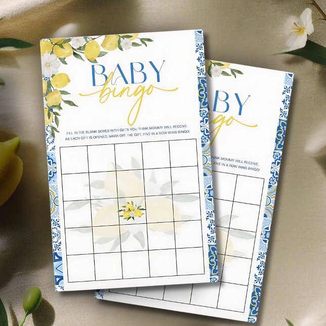 Elegant Citron Baby Shower Bingo Spel (Skapare uppladdad)