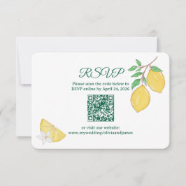 Elegant Citron Citrus Avrundad QR-kod Online Bröll OSA Kort