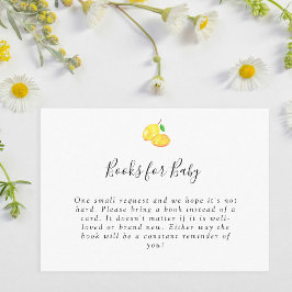 Elegant citron för baby shower bokförfrågningskort tilläggskort
