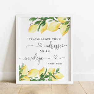 Elegant citron vänligen lämna adress på kuvertet poster