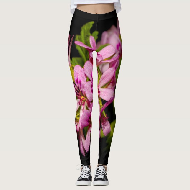 Elegant Citronella Flowers Leggings (Framsida)