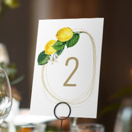 Elegant Citronlund Bröllop | Citrus Botanisk Bordsnummer