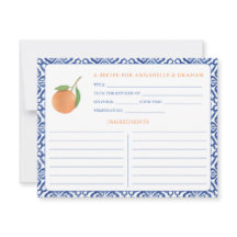 Elegant Citrus Mediterranean Aesthetic Recipe Card