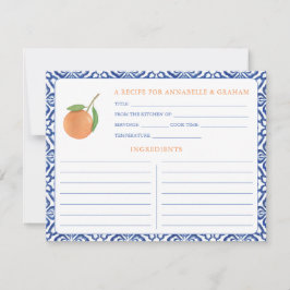 Elegant Citrus Mediterranean Aesthetic Recipe Card Inbjudningar