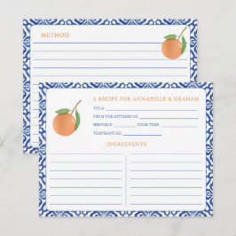 Elegant Citrus Mediterranean Aesthetic Recipe Card Inbjudningar