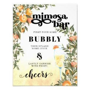 Elegant Citrus Mimosa Drink-tecken Fototryck