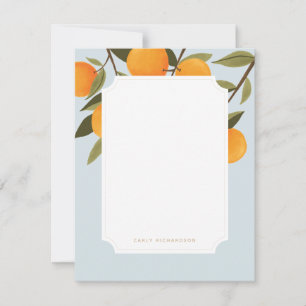 Elegant Citrus Orange Personlig Stationery Anteckningskort
