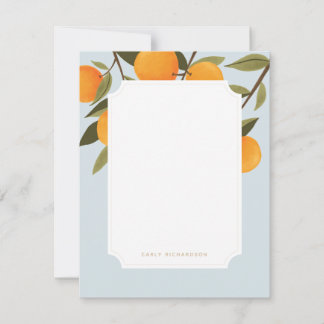 Elegant Citrus Orange Personlig Stationery Anteckningskort