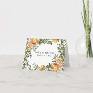 Elegant Citrus Orchard Bröllop Photo Tack Kort