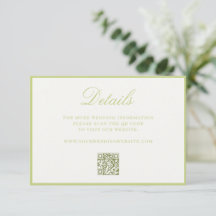 Elegant Citrusgrön Gammal Pengar QR-kod Bröllop