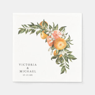 Elegant Citrusodling Boho Botanisk Monogram Pappersservett