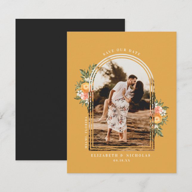 Elegant Citrusodling | Boho Spara Datum (Fram/baksida)