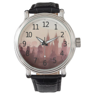 Elegant City of Prag Acrylic Artwork Armbandsur