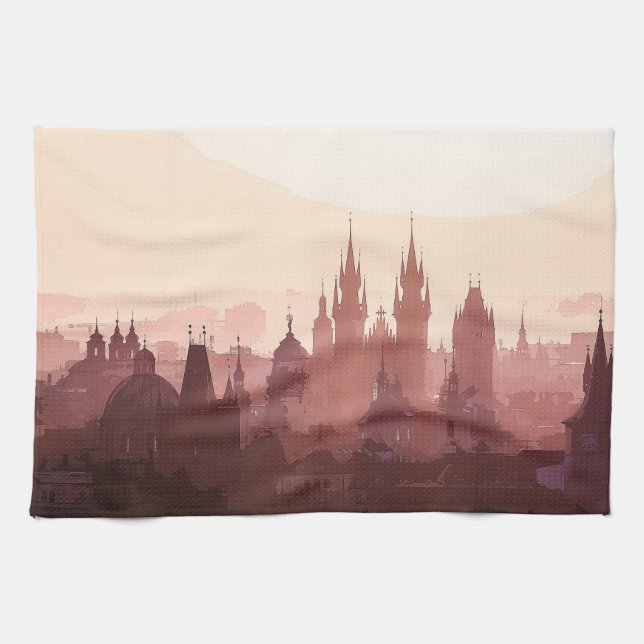 Elegant City of Prag Acrylic Artwork| Kökshandduk (Horisontell)