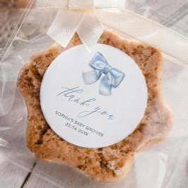 Elegant Clasic Gingham Baby blue Bow Tack Runt Klistermärke