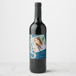 Elegant Class of 2025 Photo Tack Studenten Vinflaska Etikett
