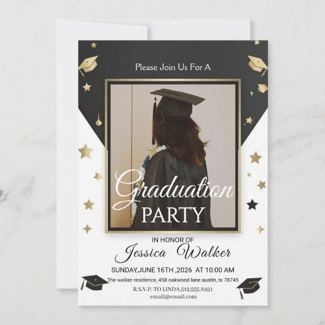 Elegant Class of 2026 Graduate Celebration Invite Inbjudningar (Framsida)