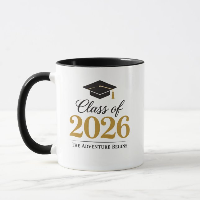 Elegant Class of 2026 Graduation Gift Mug Mugg (Vänster)
