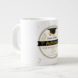 Elegant Class of 2026 Graduation Gold Floral Coffe Jumbo Mugg
