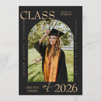 Elegant Class of 2026 Graduation Invite Inbjudningar