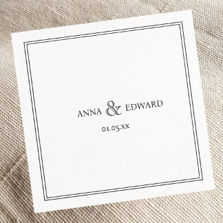 Elegant Classic Ampersand Bröllop Napkins Pappersservett