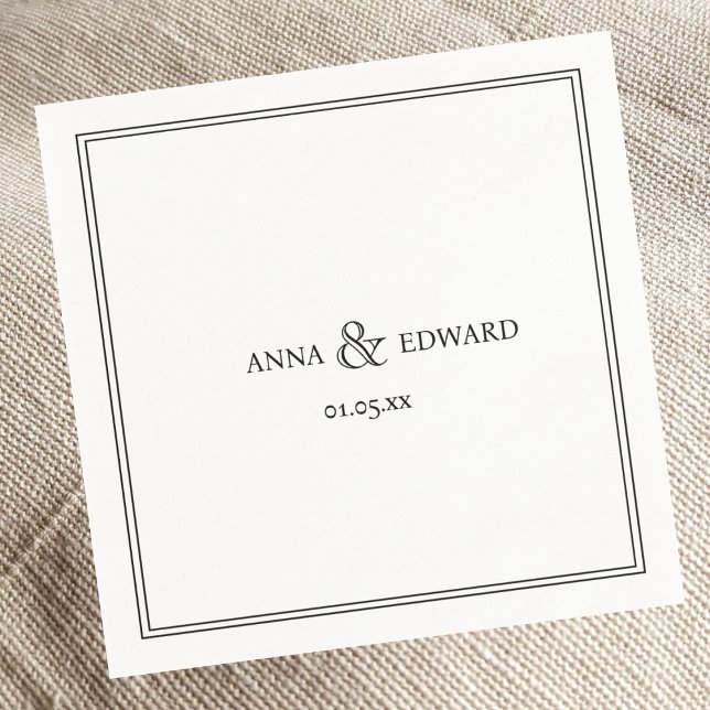 Elegant Classic Ampersand Bröllop Napkins Pappersservett (Skapare uppladdad)
